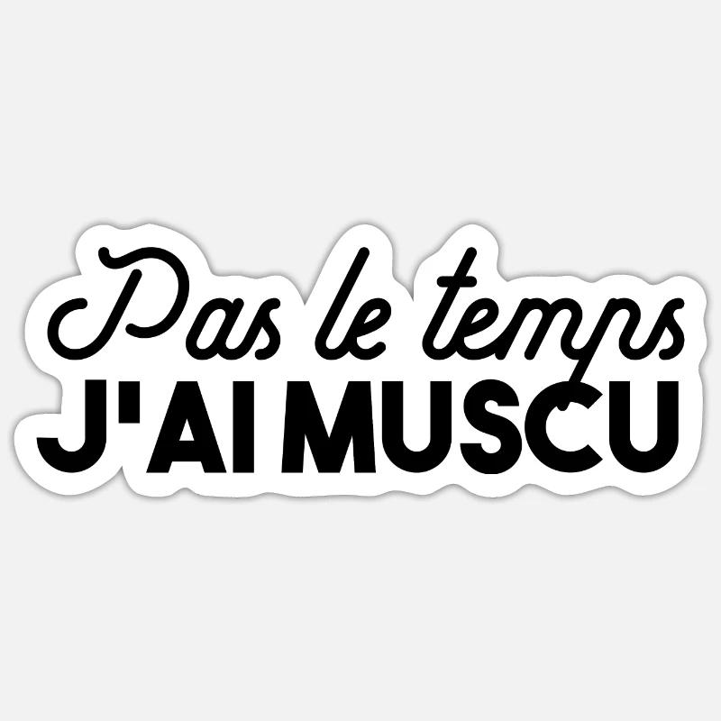 Muscu - Sticker taille S (10 x 10 cm) - blanc mat