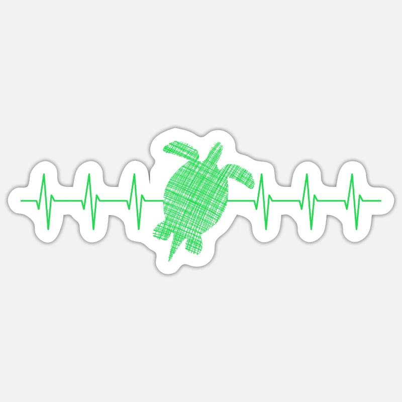 Turtle turtle heartbeat - Sticker Größe S (10 x 10 cm) - Mattweiß