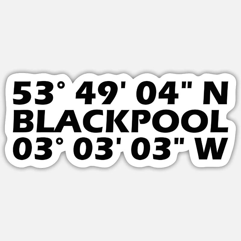 Blackpool Coordinates - Sticker size S (10 x 10 cm) - white matte