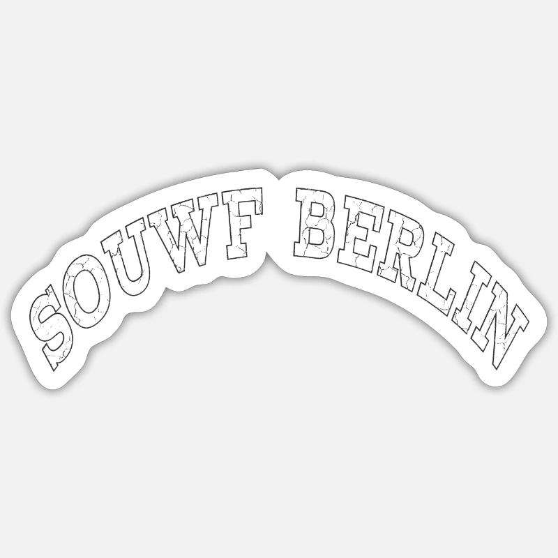 SOUWF BERLIN STATE OF MIND - Sticker Größe S (10 x 10 cm) - Mattweiß