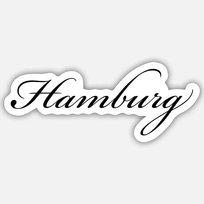 Hamburg T-Shirt - Sticker Größe S (10 x 10 cm) - Mattweiß