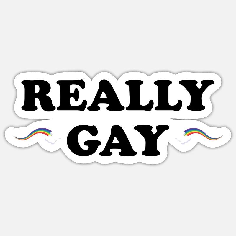 Really Gay Rainbow Cloud - Sticker size S (10 x 10 cm) - white matte