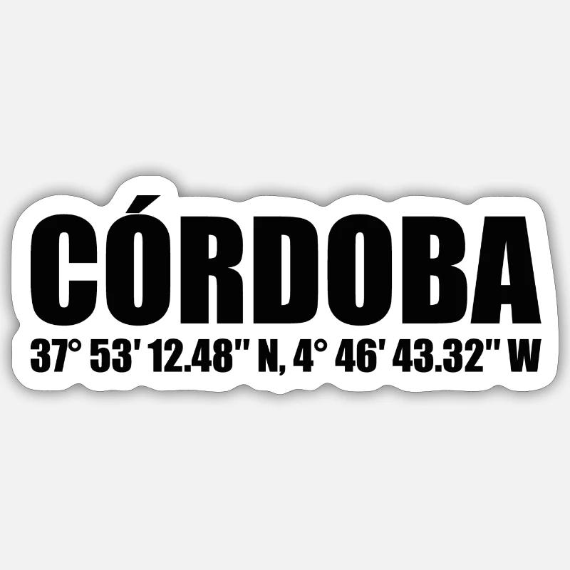 Córdoba Coordinates Sticker size S (10 x 10 cm)