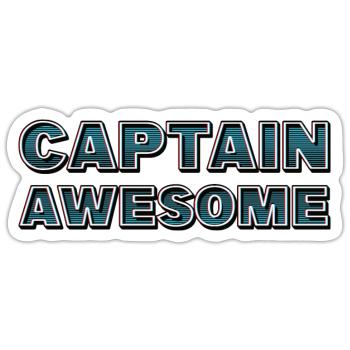 CAPTAIN AWESOME - Sticker Größe S (10 x 10 cm) - Mattweiß - Vorne