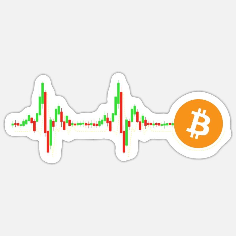 Bitcoin Chart Muster Sticker Größe S (10 x 10 cm)