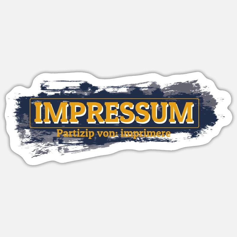 impressum - Sticker Größe S (10 x 10 cm) - Mattweiß