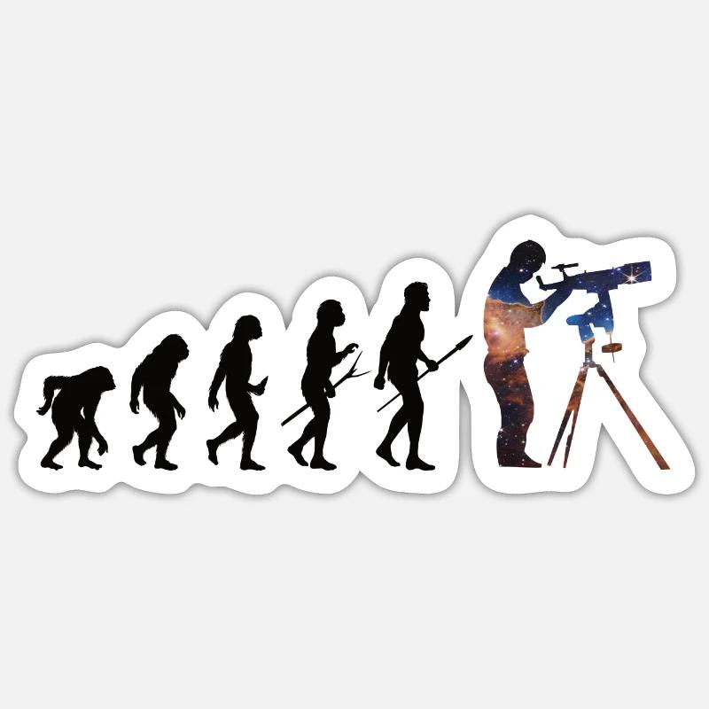 Astronomie Evolution Astrofotografie Geschenk - Sticker Größe S (10 x 10 cm) - Mattweiß