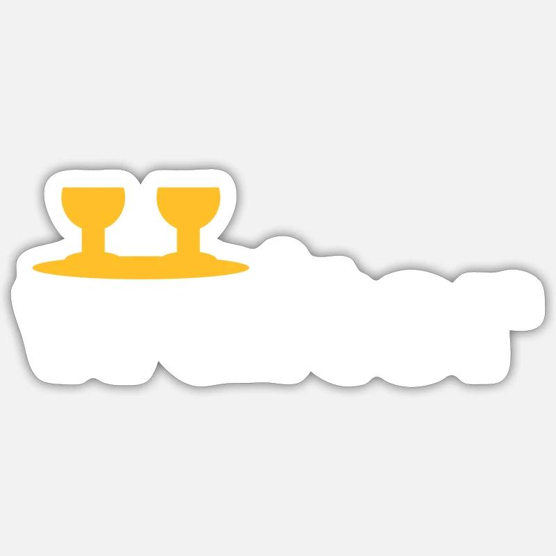 Waiter (Tablett mit zwei Weingläsern) Sticker Größe S (10 x 10 cm)