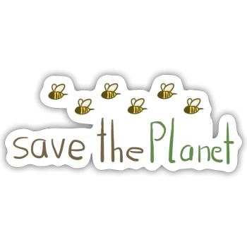 save the planet bees nature conservation climate protection - Sticker size S (10 x 10 cm) - white matte - Front