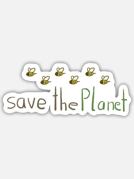 sauver la planète abeilles conservation de la nature protection du climat - Sticker taille S (10 x 10 cm) - blanc mat