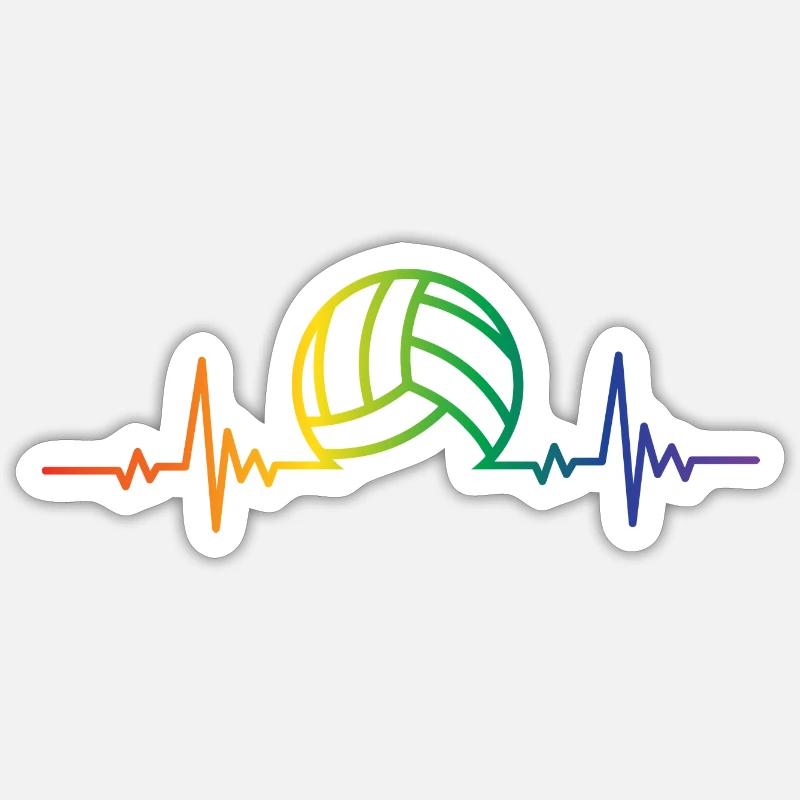 volley ball electroencephalogram Design for a - Sticker Größe S (10 x 10 cm) - Mattweiß