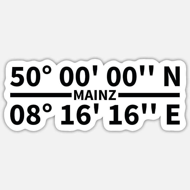 Mainz coordinates Sticker size S (10 x 10 cm)