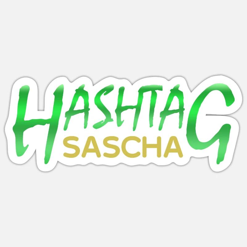 Sascha - Sticker Größe S (10 x 10 cm) - Mattweiß