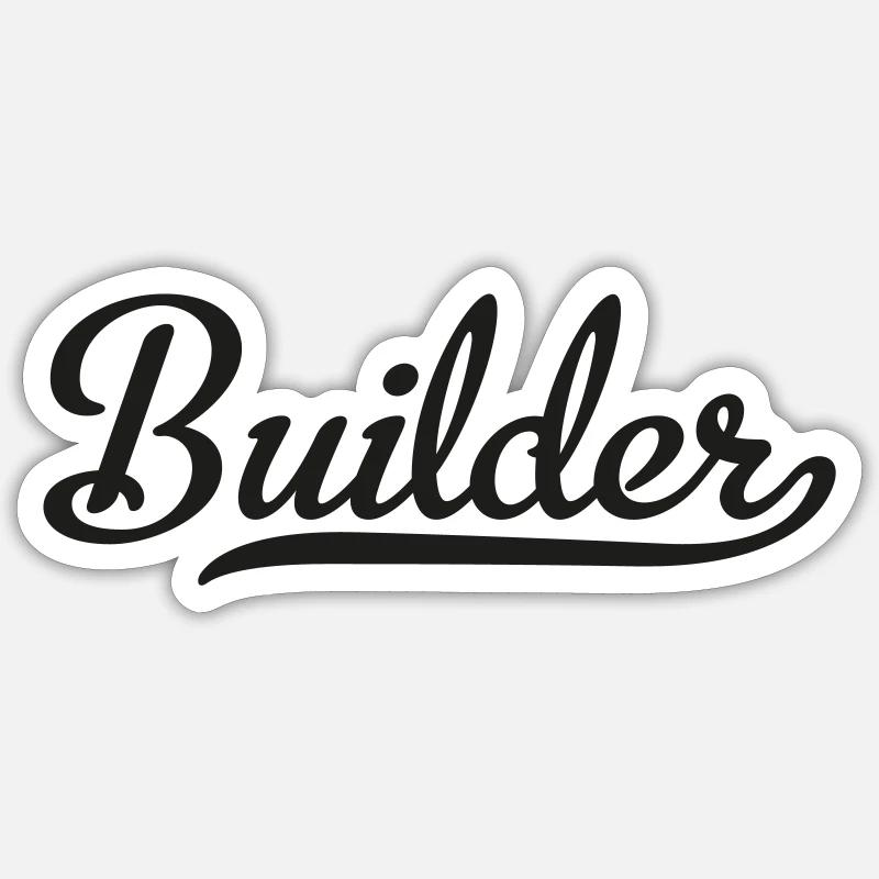 Builder - Sticker size S (10 x 10 cm) - white matte