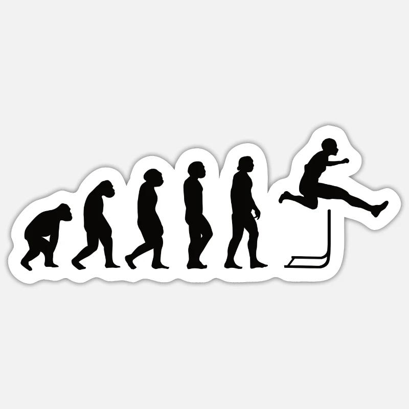 Hurdles Athlétisme Evolution Hurdler - Sticker taille S (10 x 10 cm) - blanc mat
