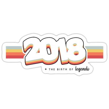 2018 the birth of legends - Sticker taille S (10 x 10 cm) - blanc mat - Devant