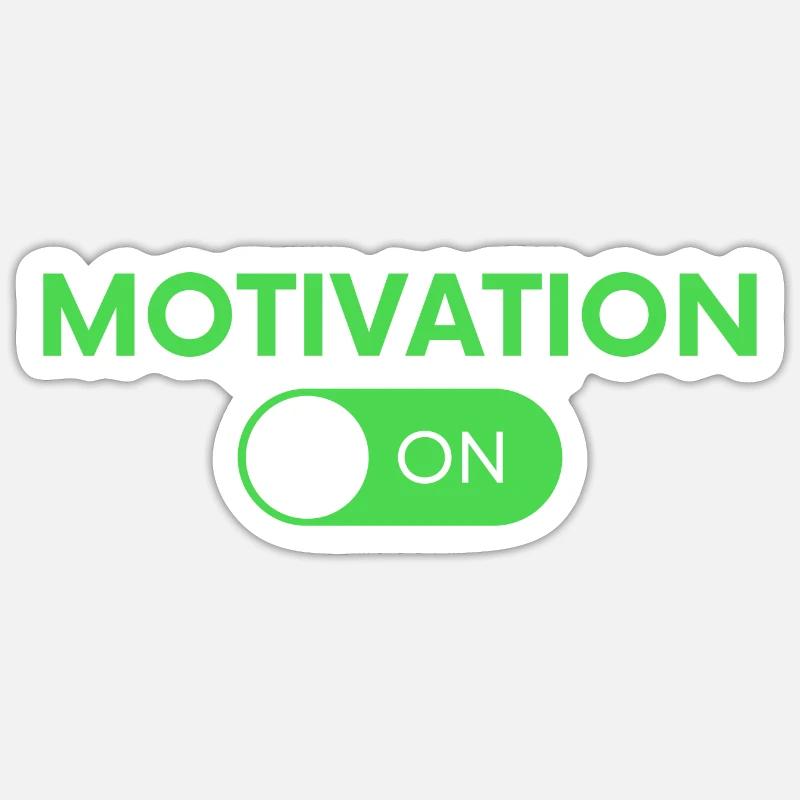 Motivation ON - Sticker Größe S (10 x 10 cm) - Mattweiß