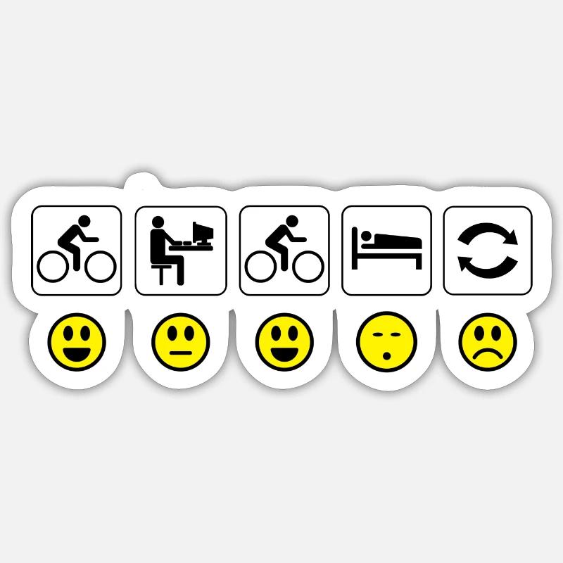 Cycle - Work - Cycle - Sleep - Repeat Sticker Größe S (10 x 10 cm)
