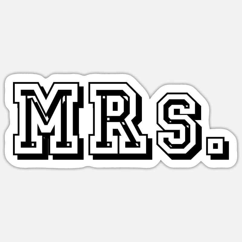 Mrs. - Sticker Größe S (10 x 10 cm) - Mattweiß