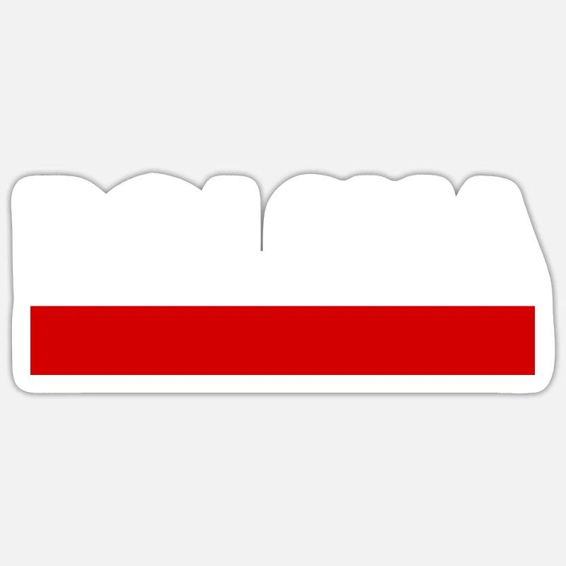 Pologne - Sticker taille S (10 x 10 cm) - blanc mat