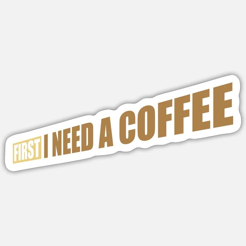 Fist I need Coffee - Sticker size S (10 x 10 cm) - white matte