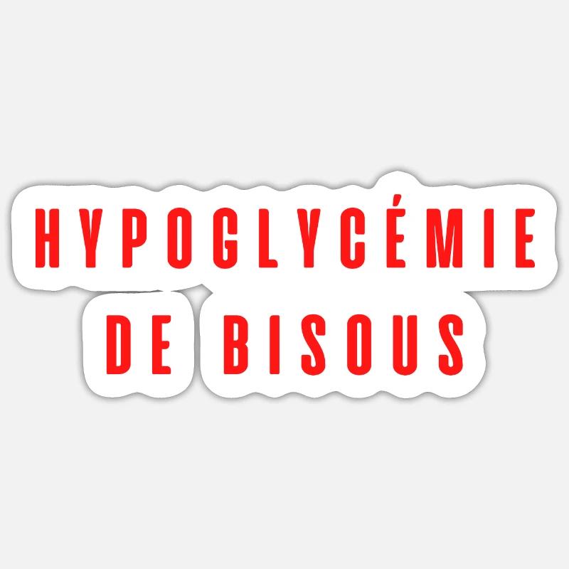 hypoglycémie de bisous - Sticker taille S (10 x 10 cm) - blanc mat
