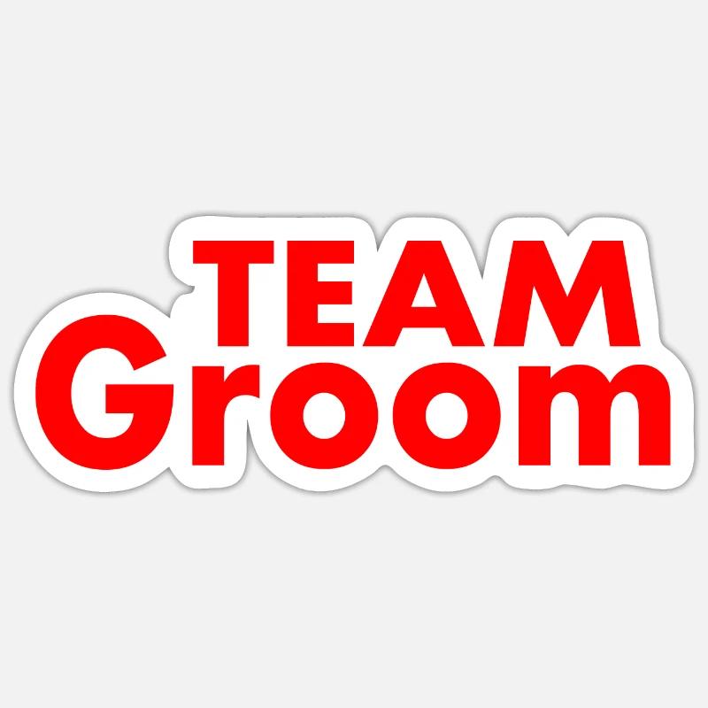 Team groom - Sticker taille S (10 x 10 cm) - blanc mat