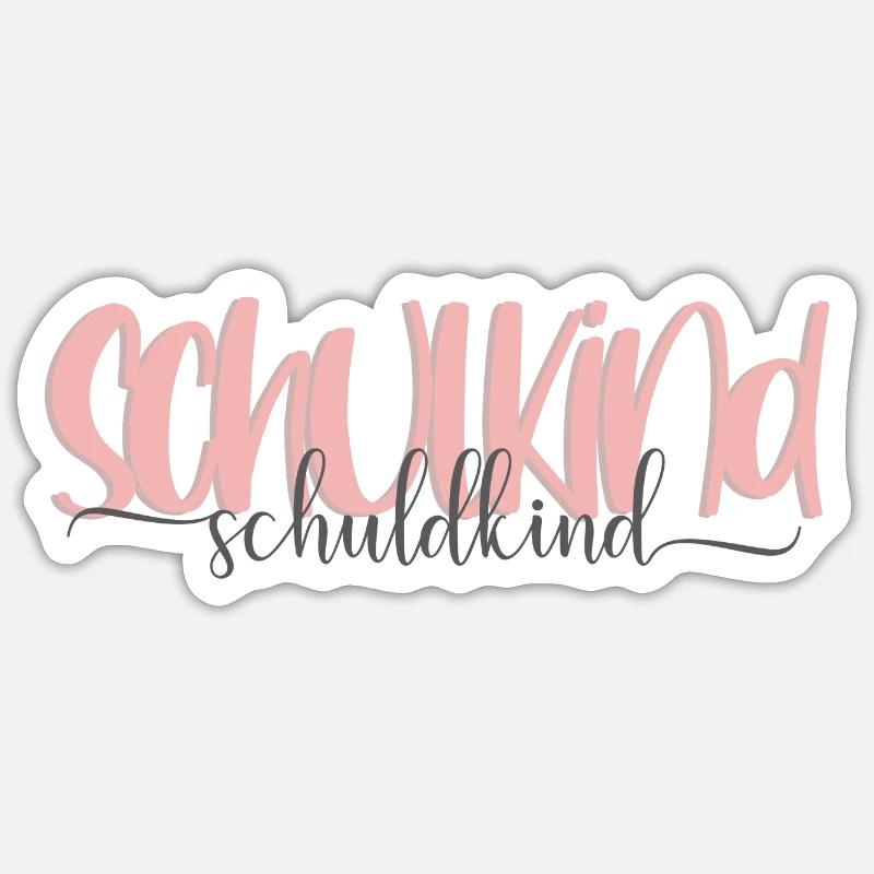 Schulkind Einschulung Grundschule Geschenk - Sticker Größe S (10 x 10 cm) - Mattweiß