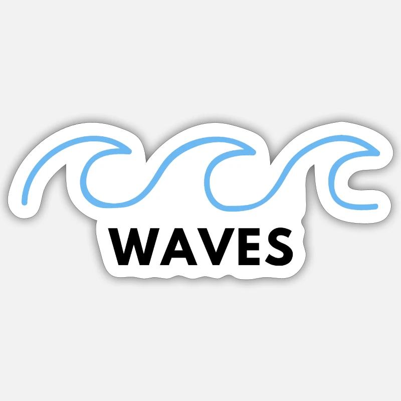 WAVES - Sticker size S (10 x 10 cm) - white matte