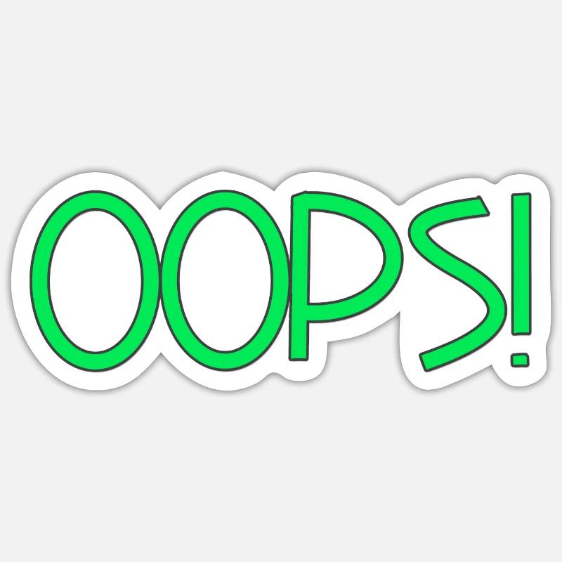 Oops!... 1/2 - Sticker Größe S (10 x 10 cm) - Mattweiß