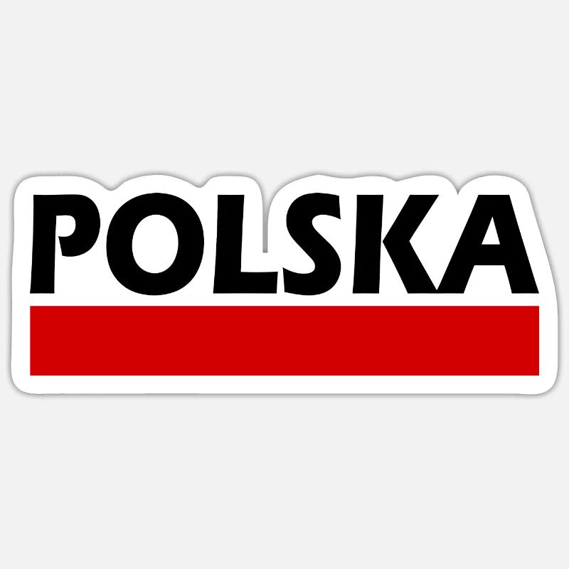 Pologne - Sticker taille S (10 x 10 cm) - blanc mat