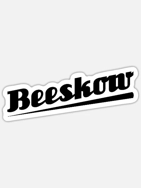 Beeskow - Textdesign mit Stadtnamen - Sticker Größe S (10 x 10 cm) - Mattweiß