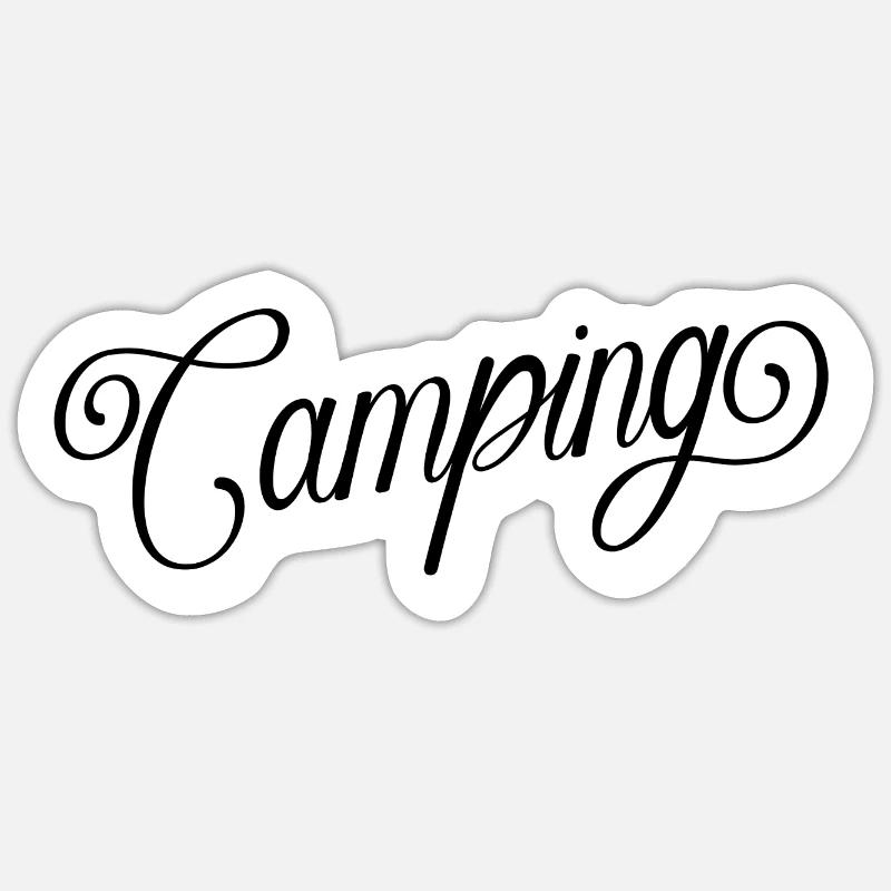 Camping - Sticker Größe S (10 x 10 cm) - Mattweiß