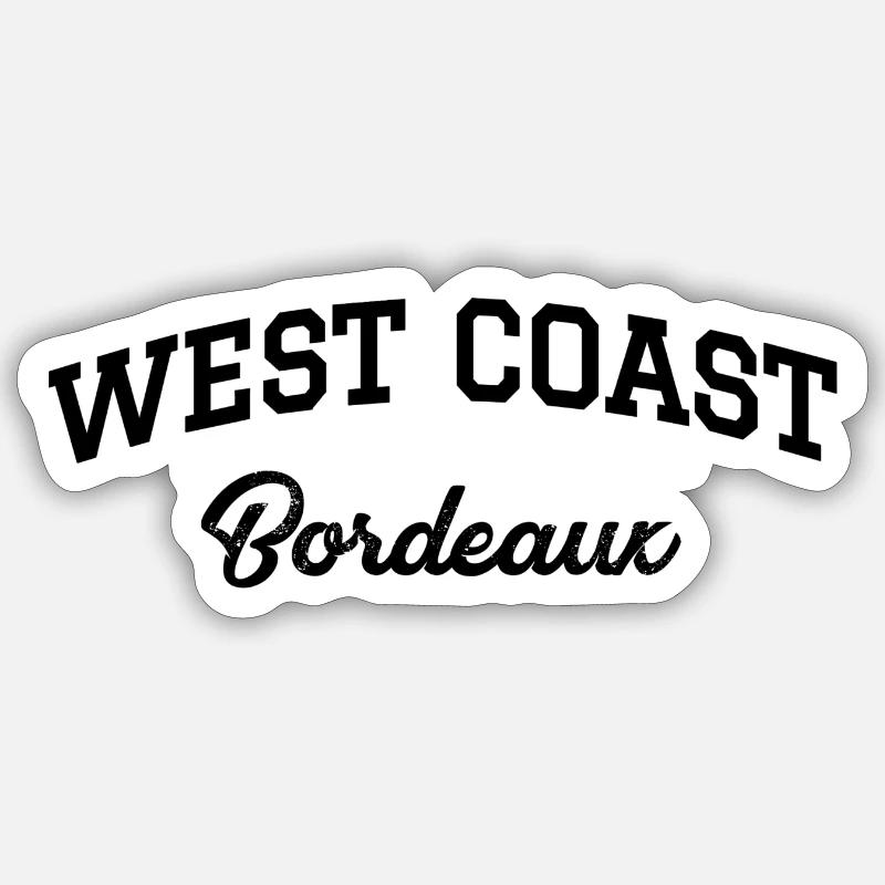 WEST COAST Bordeaux - Sticker taille S (10 x 10 cm) - blanc mat