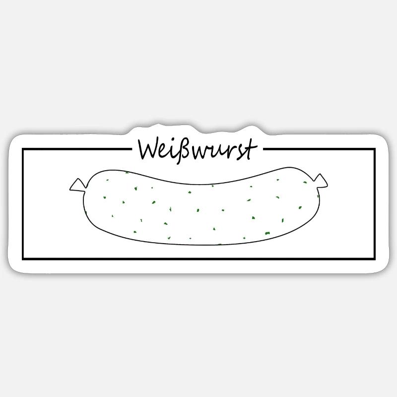 Weißwurst Bayern Sticker Größe S (10 x 10 cm)
