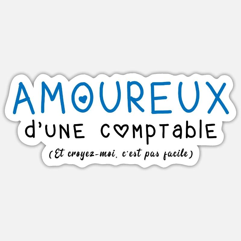 Amoureuse d une comptable Sticker taille S (10 x 10 cm)