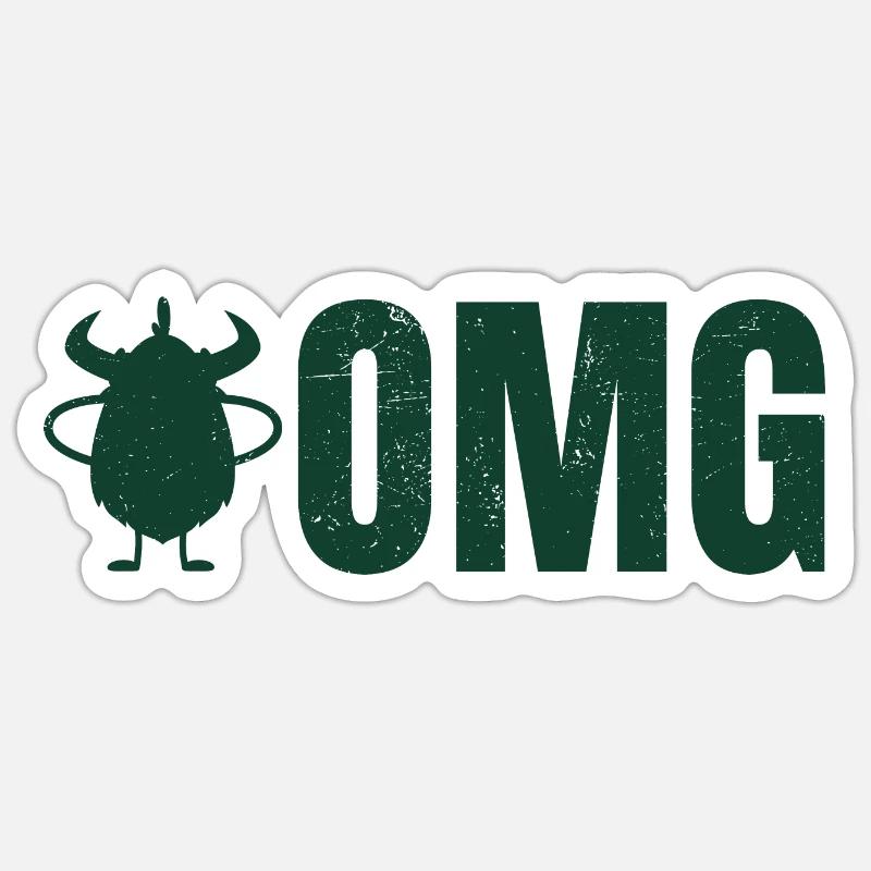 OMG! - Sticker Größe S (10 x 10 cm) - Mattweiß