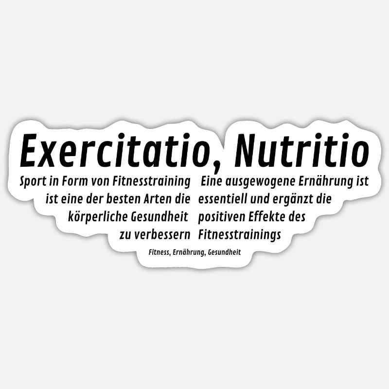 Exercitatio Nutritio / Training und Ernährung - Sticker Größe S (10 x 10 cm) - Mattweiß
