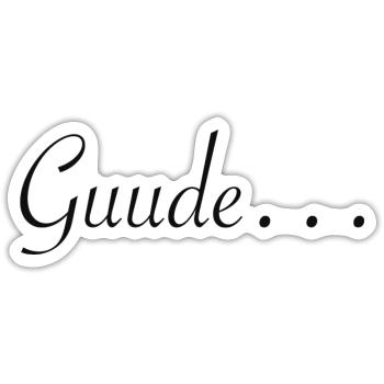 Guude - Sticker Größe S (10 x 10 cm) - Mattweiß - Vorne