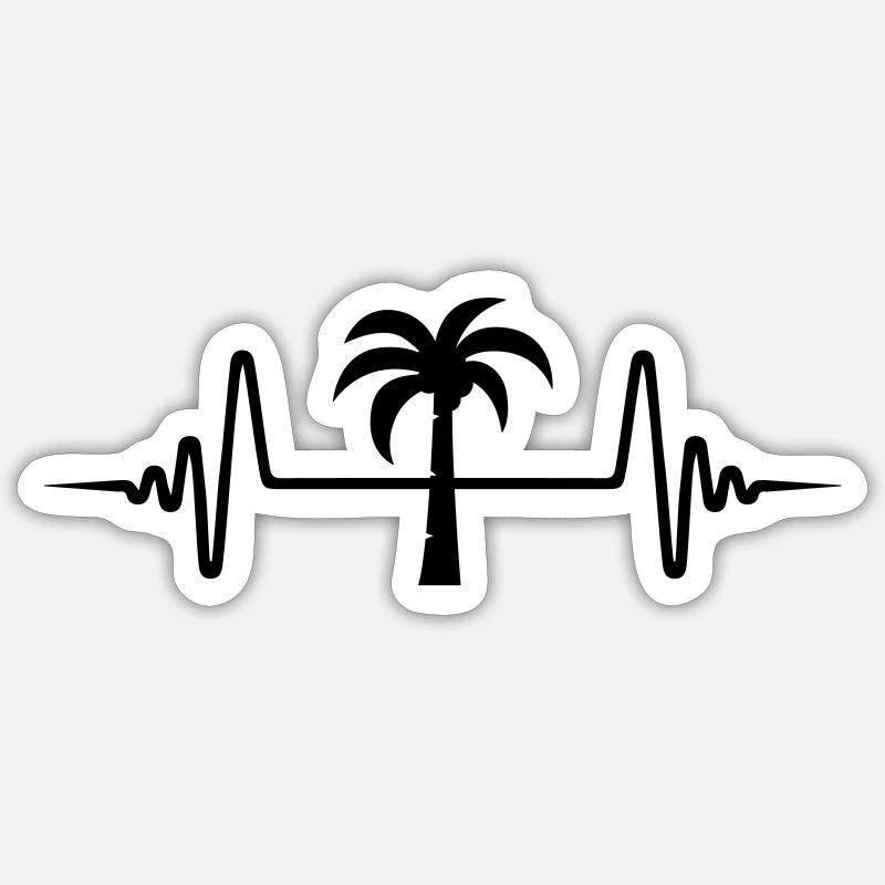 palm pulse - Sticker size S (10 x 10 cm) - white matte
