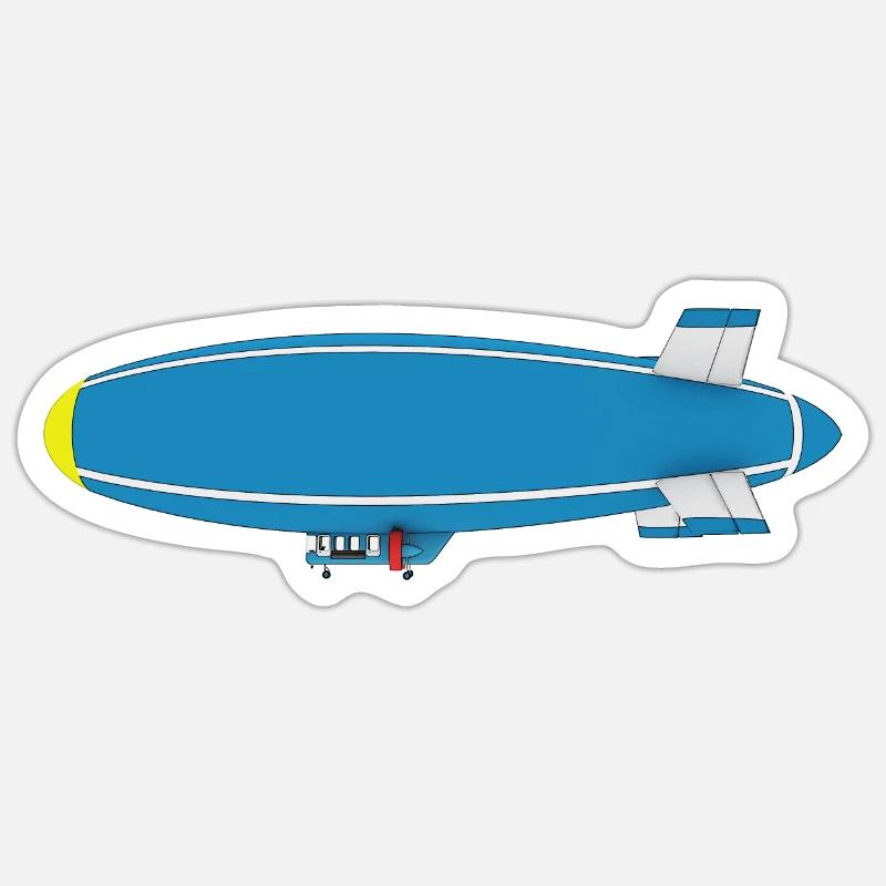 Dirigeable, Zeppelin, Vue latérale Sticker taille S (10 x 10 cm)