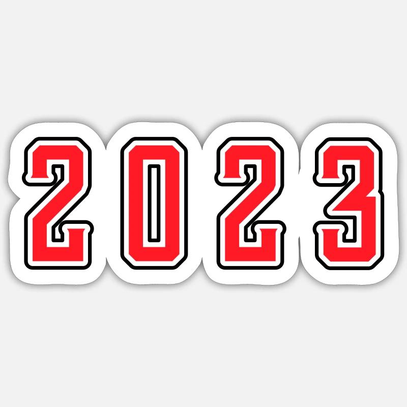 Anniversaire 2023 - Sticker taille S (10 x 10 cm) - blanc mat