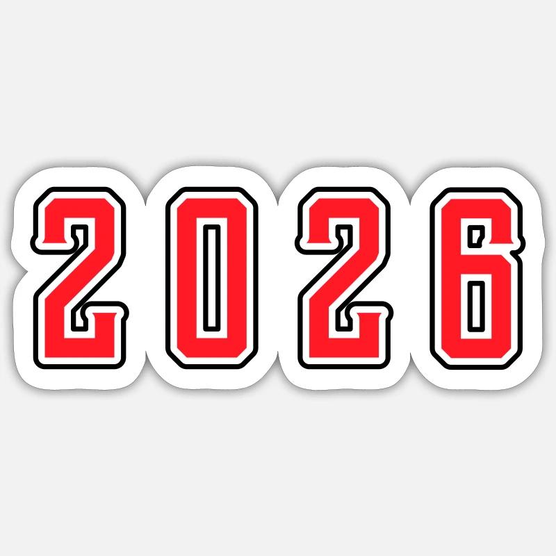 Anniversaire 2026 - Sticker taille S (10 x 10 cm) - blanc mat