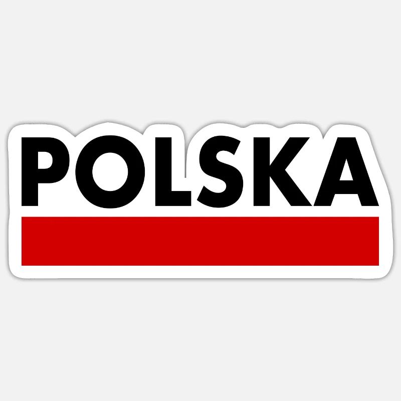 DRAPEAU POLOGNE POLOGNE - Sticker taille S (10 x 10 cm) - blanc mat