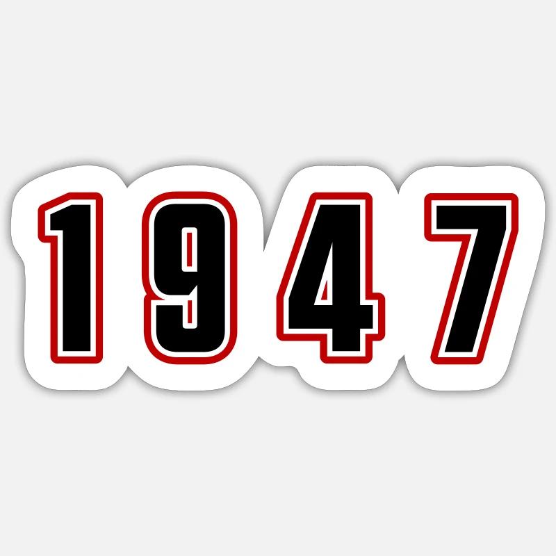 Numéro de l’année 1947 - Sticker taille S (10 x 10 cm) - blanc mat