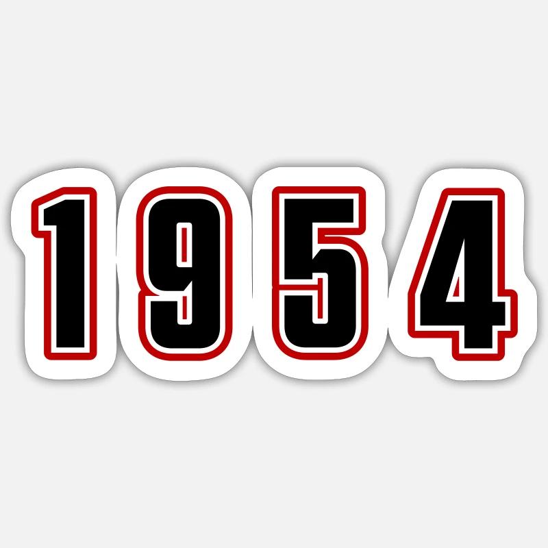 Numéro de l’année 1954 - Sticker taille S (10 x 10 cm) - blanc mat