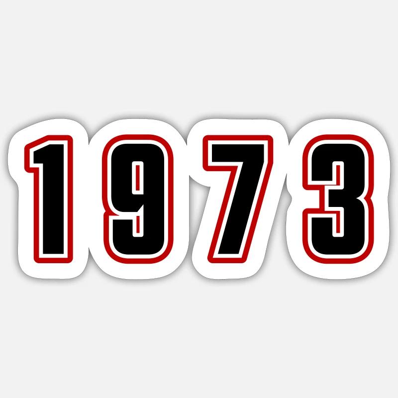 1973 Year Number - Sticker size S (10 x 10 cm) - white matte