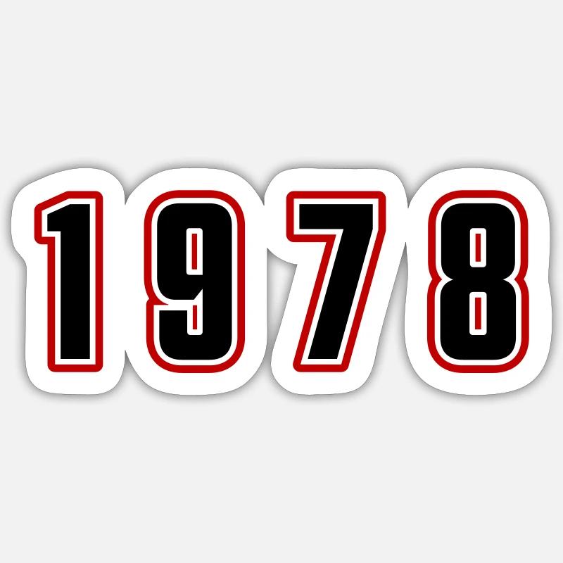 Numéro de l’année 1978 - Sticker taille S (10 x 10 cm) - blanc mat