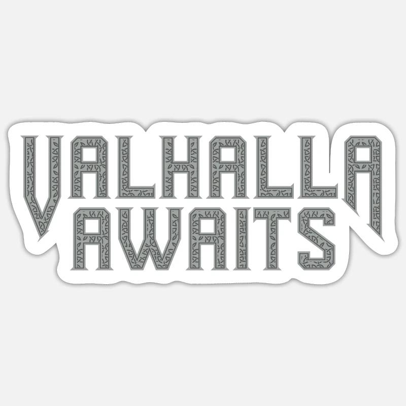 Valhalla Awaits - Sticker size S (10 x 10 cm) - white matte