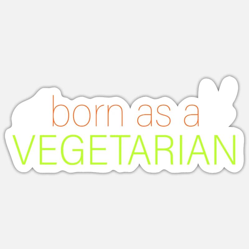 né végétarien - Sticker taille S (10 x 10 cm) - blanc mat